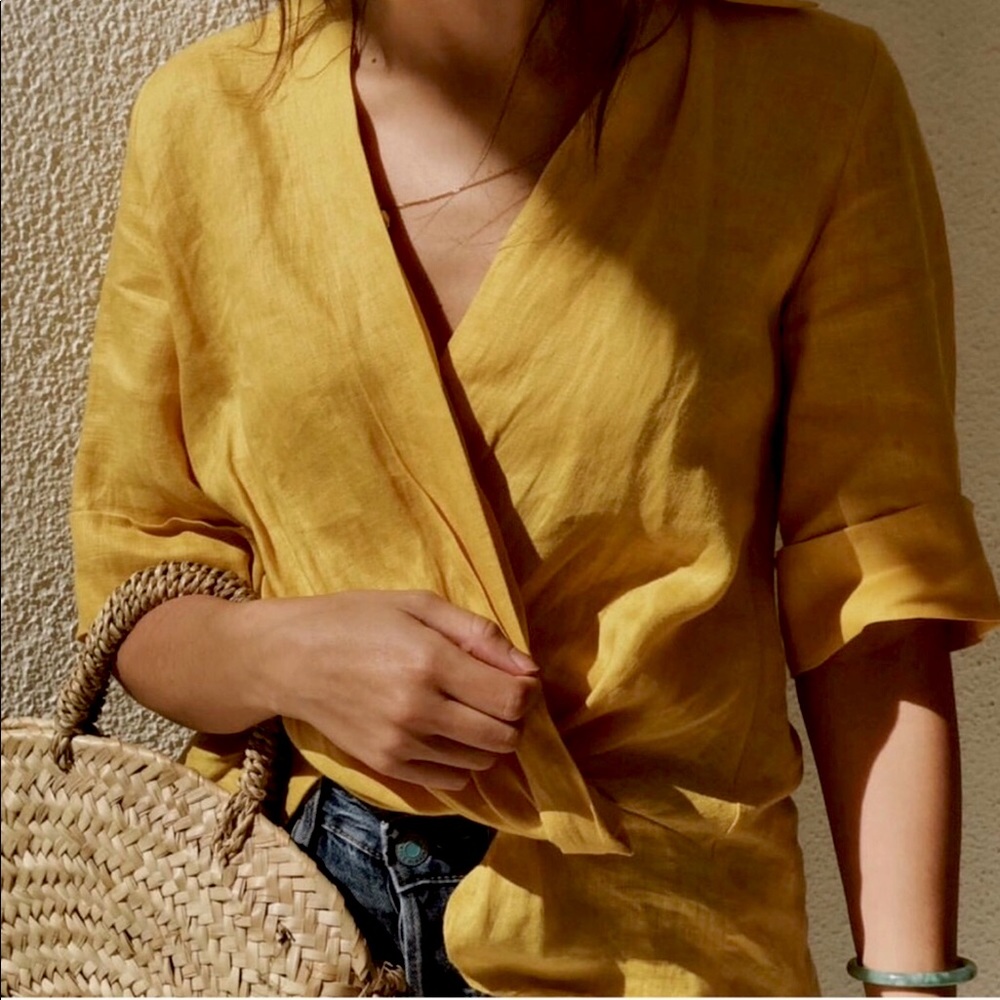 ZARA  LINEN TOP, Blouse, Tunic Size: M